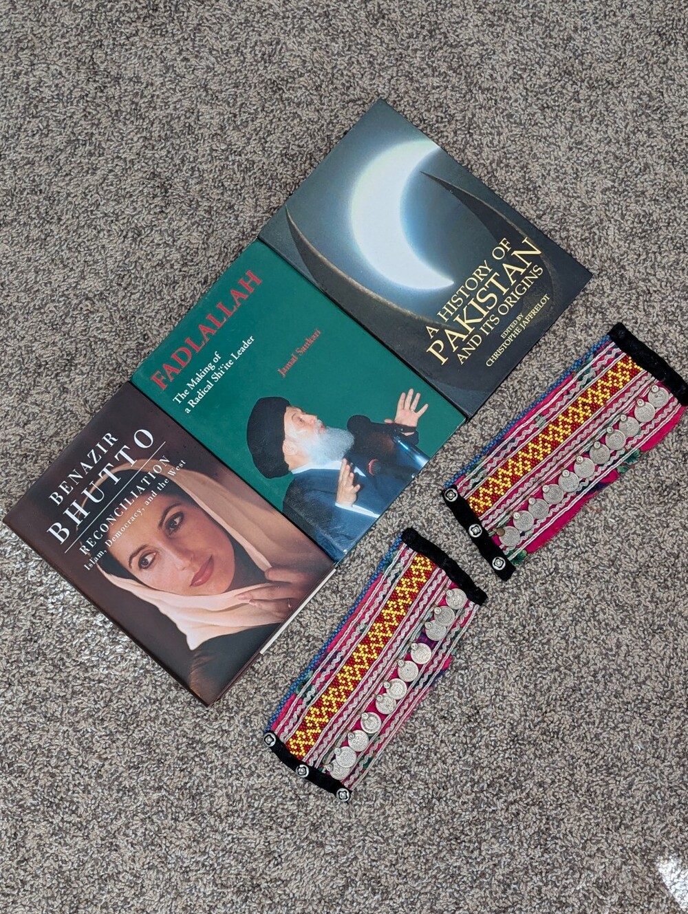 3 Hardcover Books & Ethnic Coin Accessories From Pakistan